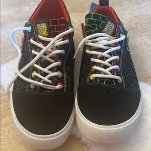 Mens Black and Multicolor Sneakers